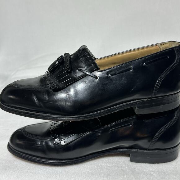 Hanover Master Flex Loafer Mens 9 E/C Leather Tassel Slip On Black USA EUC